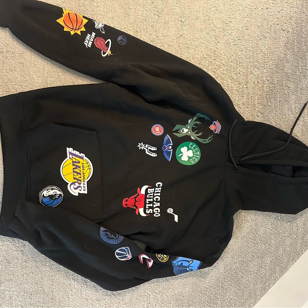 Black Hoodie with NBA Team Logos
